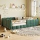 preview thumbnail 15 of 37, Velvet Upholstered Floor Bed