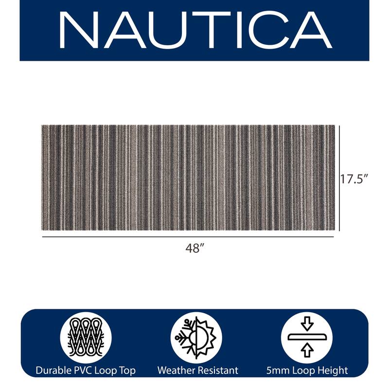 Nautica PVC Loop Utility Indoor/Outdoor Striped Mat