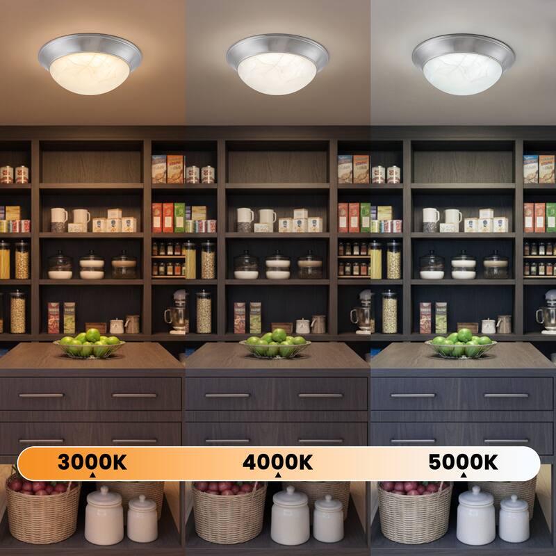 Modern Satin Nickel 3CCT Dimmable Integrated LED Flush Mount Ceiling Light