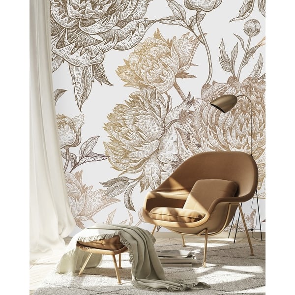 Vintage Peonies Wallpaper Peel and Stick and Prepasted - Bed Bath ...