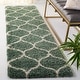 preview thumbnail 71 of 164, SAFAVIEH Hudson Shag Ogee Trellis 2-inch Thick Area Rug 2'3" x 8' Runner - Light Green/Ivory - Runner