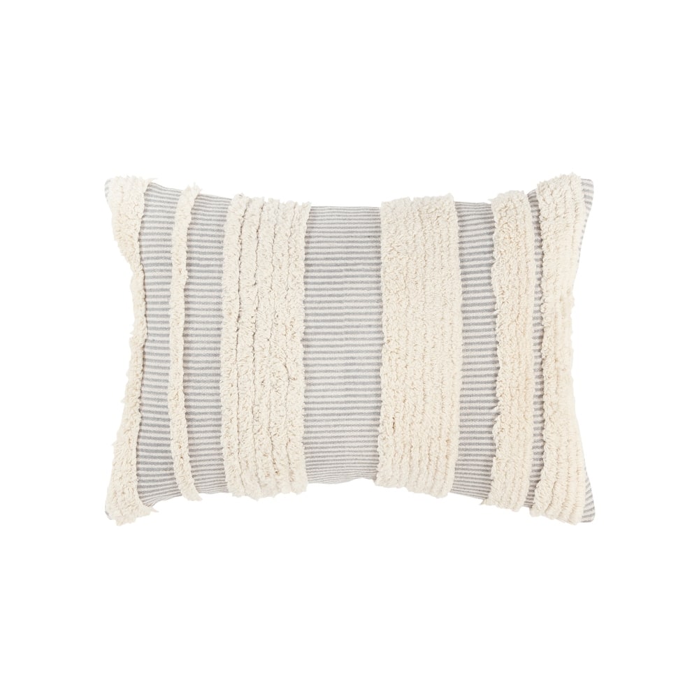Rizzy Home Boho Stripe Tufted Throw Pillow