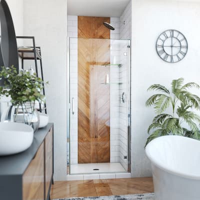 DreamLine Alliance Swing 33 in. W x 72 5/8 in. H Semi-Frameless Swing Shower Door in Chrome and Clear Glass