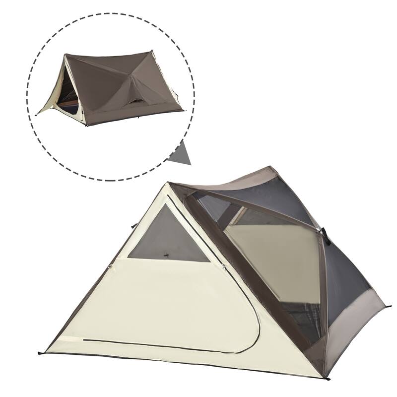 2-3 People Pop Up Camping Tent Waterproof Automatic Instant Tent Portable Cabana Beach Tent with Rainfly, Carry Bag