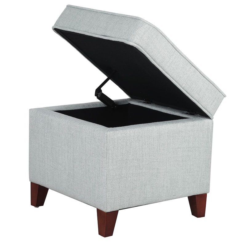 Adeco Square Storage Ottoman 17 inch Footstool