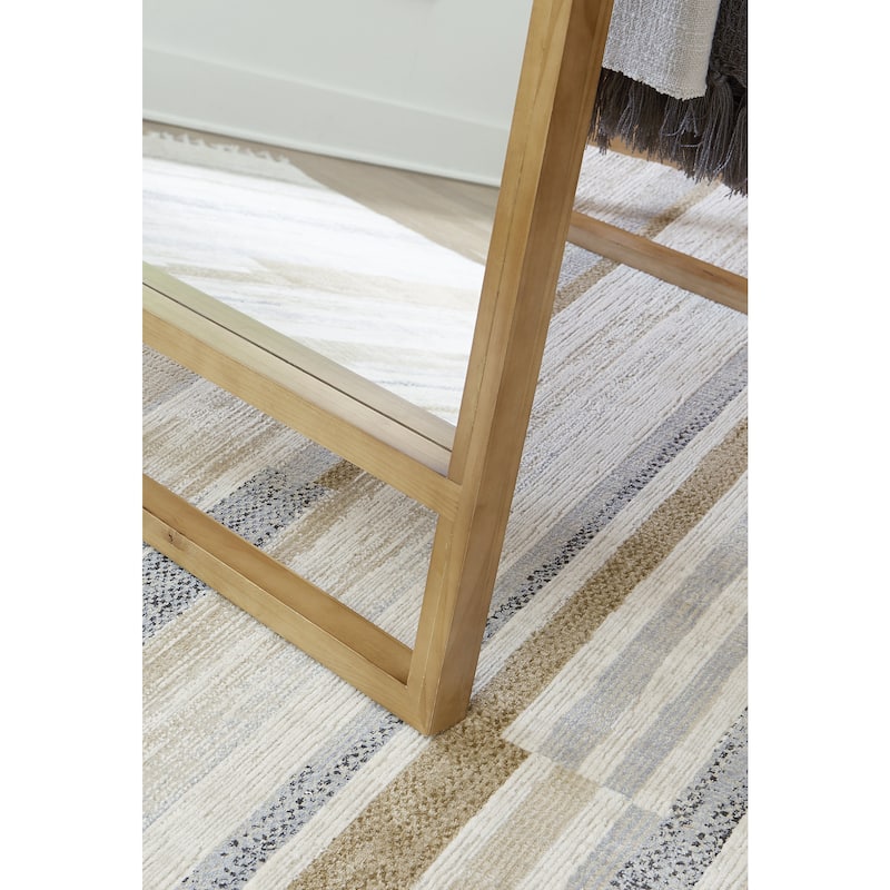 Signature Design by Ashley Devford Light Brown Floor Mirror - 27.95" W x 2.56" D x 68.11" H