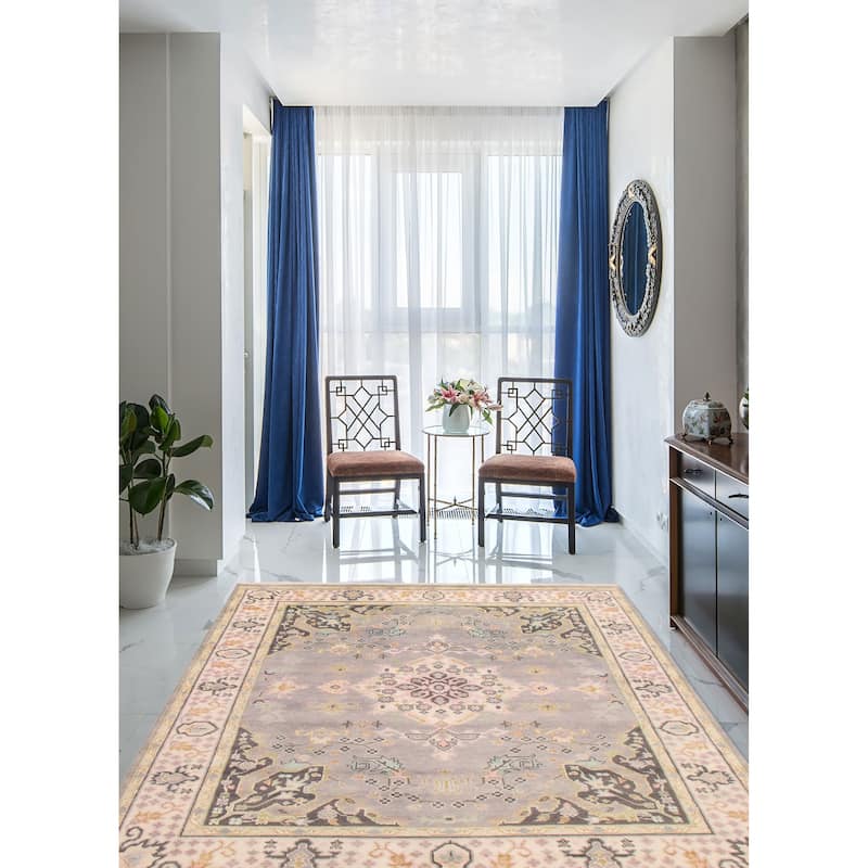 ECARPETGALLERY Hand-knotted Jules Serapi Grey Wool Rug - 7'10 x 9'11