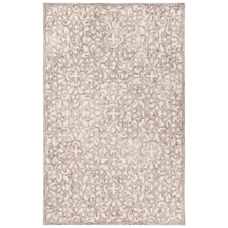 SAFAVIEH Handmade Trace Racheal Modern Wool Rug - 5' x 8' - Brown/Ivory