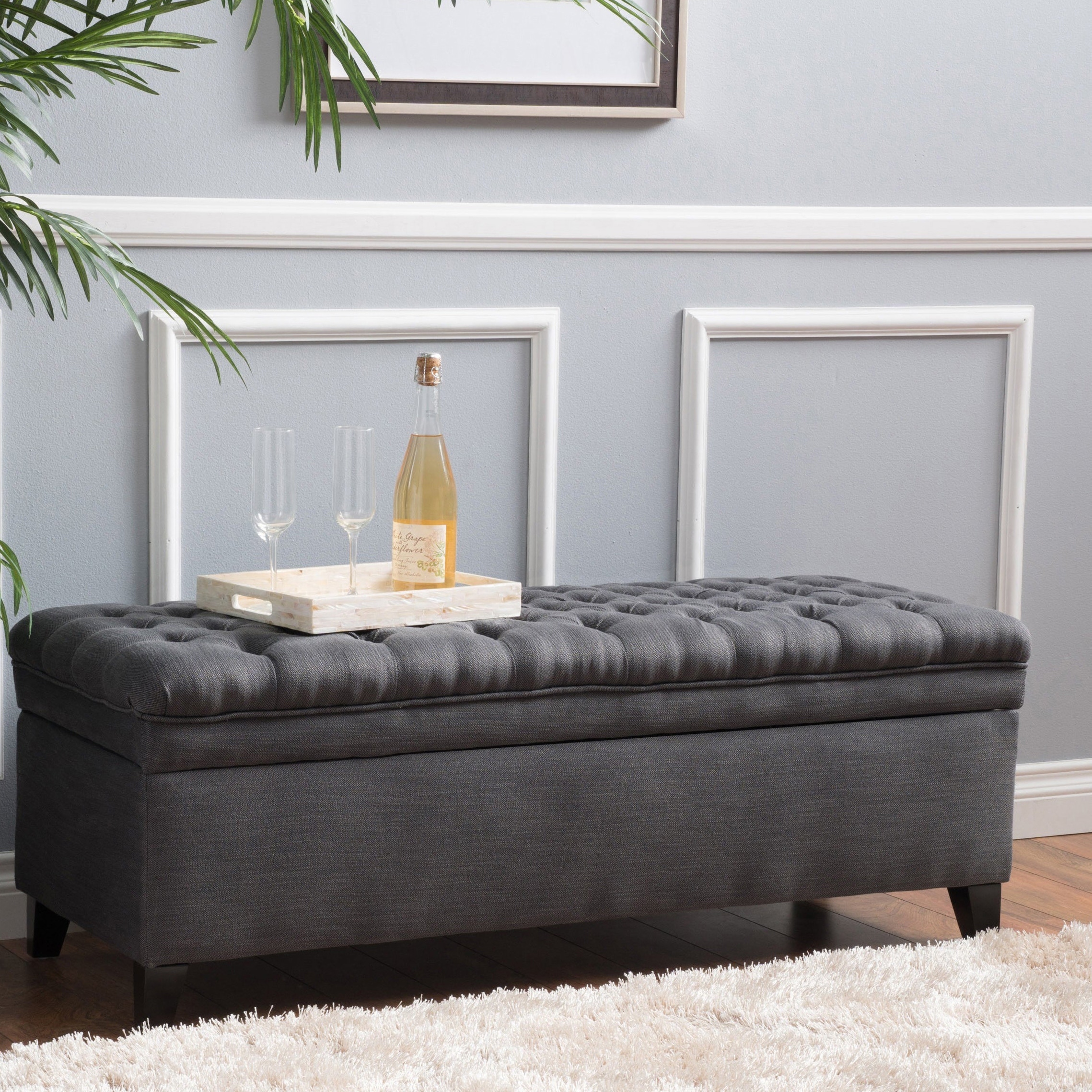 Hastings tufted fabric storage ottoman shop bench by christopher knight home