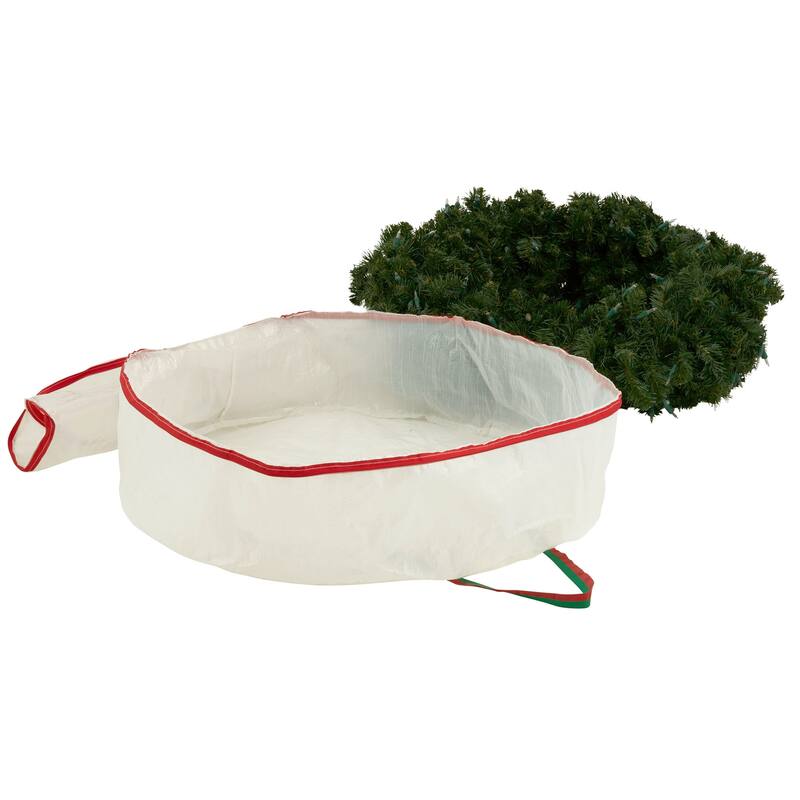 Household Essentials Christmas Wreath Storage Bag with Handles and Reusable Label