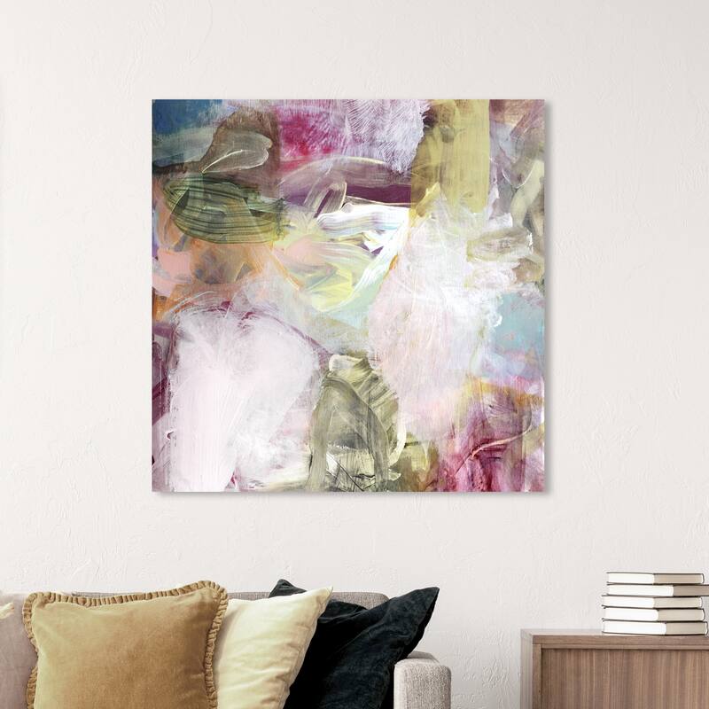 Wynwood Studio Canvas Abstract Blushing Blossoms Pink and Modern & Contemporary Wall Art Canvas Print - 40 x 40