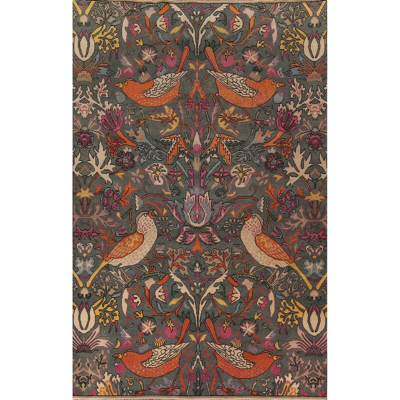 Animals Design Ziegler Indian Large Area Rug Handmade Wool Carpet - 9'10"x 13'8"