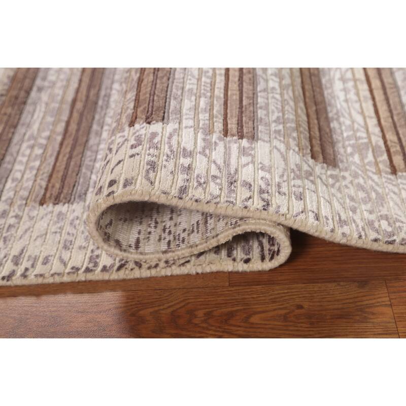 Abstract Accent Rug Hand-Knotted Modern Wool Carpet - 2'9"x 4'11"