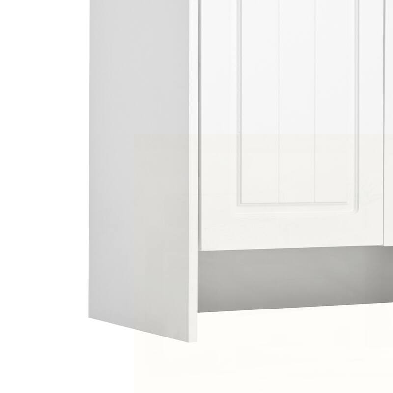 Four-Door Shoe Cabinet with Coat Rack