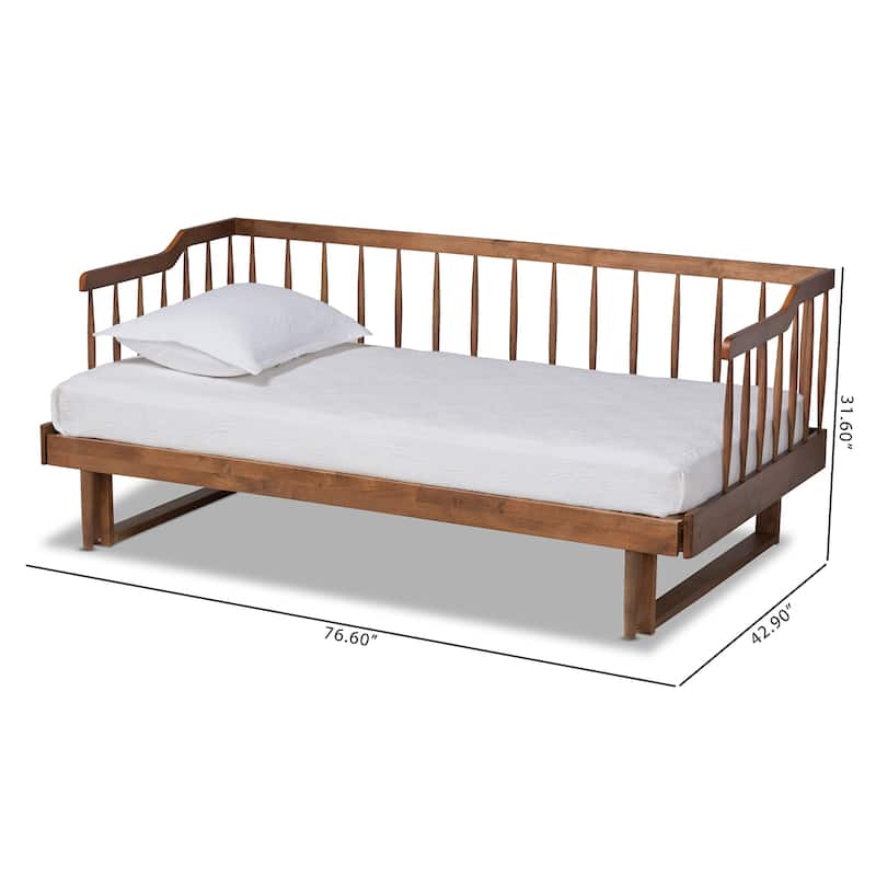 Muriel Modern and Transitional Expandable Twin to King Spindle Daybed