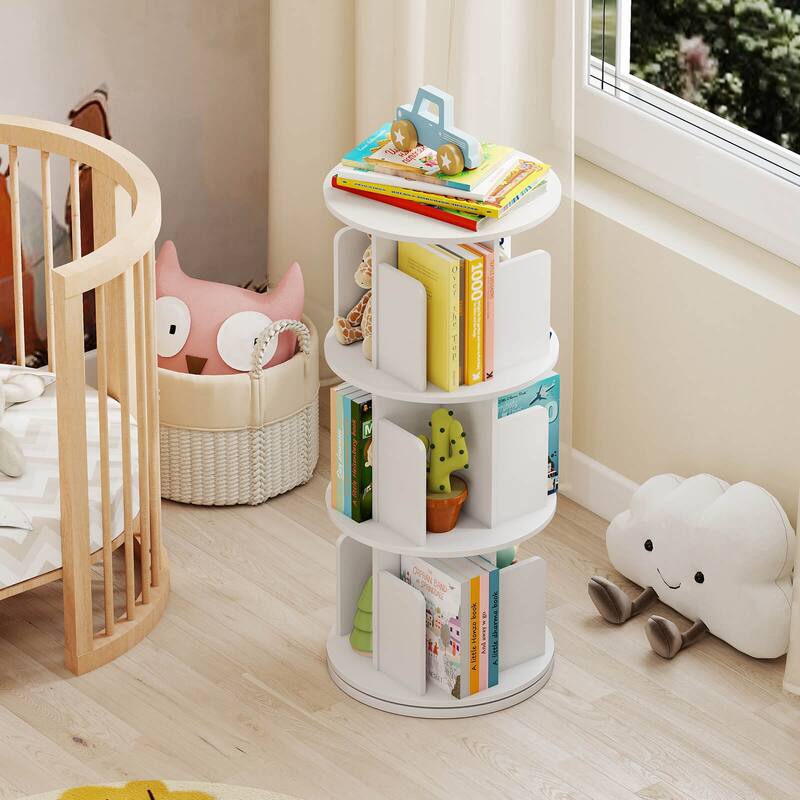 Costway 1/2 PCS 3-Tier Rotating Bookshelf 360° Display Rack with - See Details
