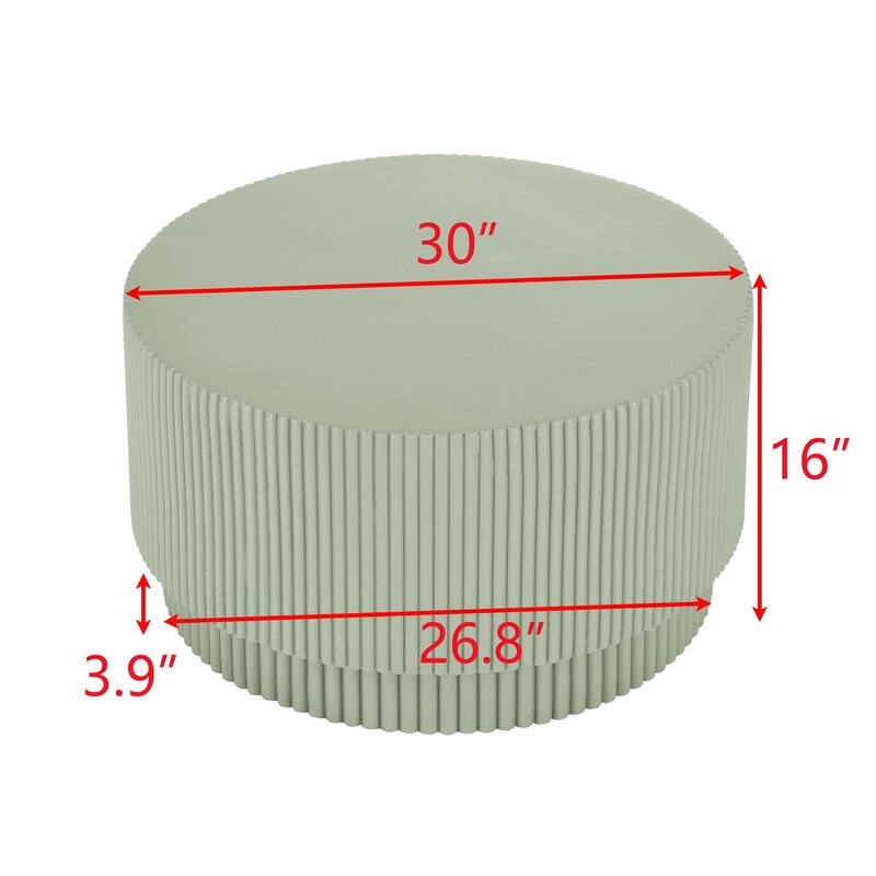 15.72 inch H barrel coffee table