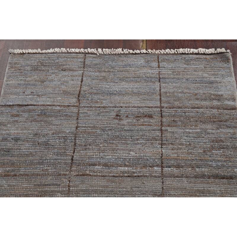 Geometric Checkered Gabbeh Kashkoli Area Rug Hand-knotted Wool Carpet - 2'11" x 4'6"