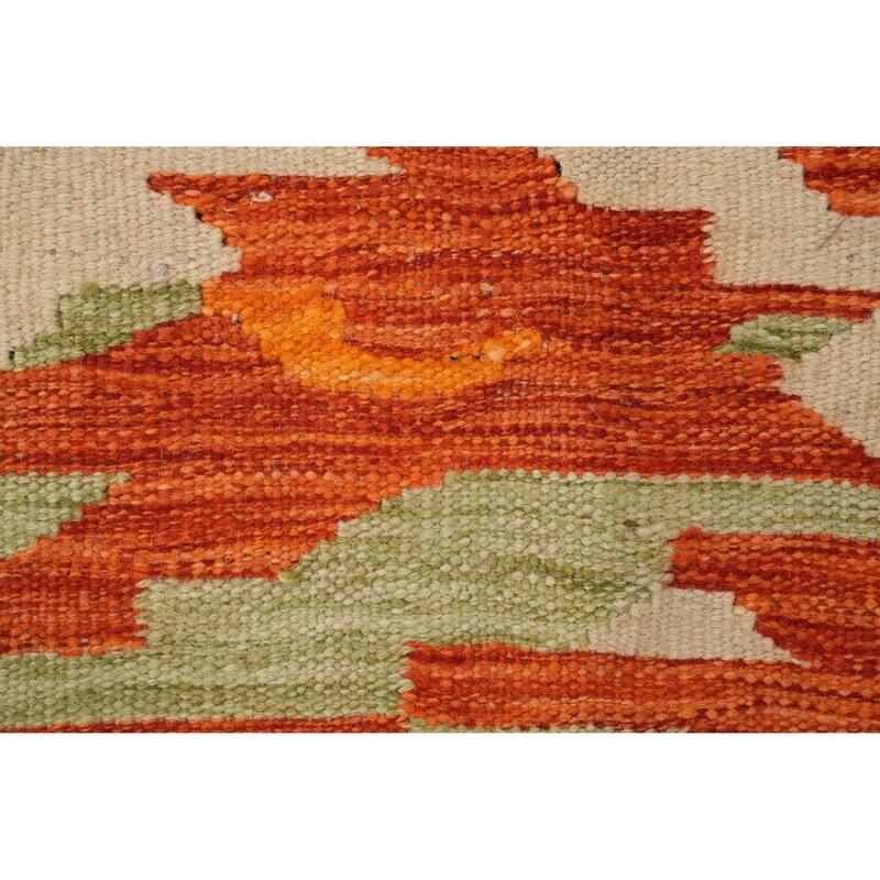 Hand Woven Oriental 100% Wool Carpet Southwestern Modern Multi-Colored Kilim Area Rug - 5' 10'' X 4' 0''