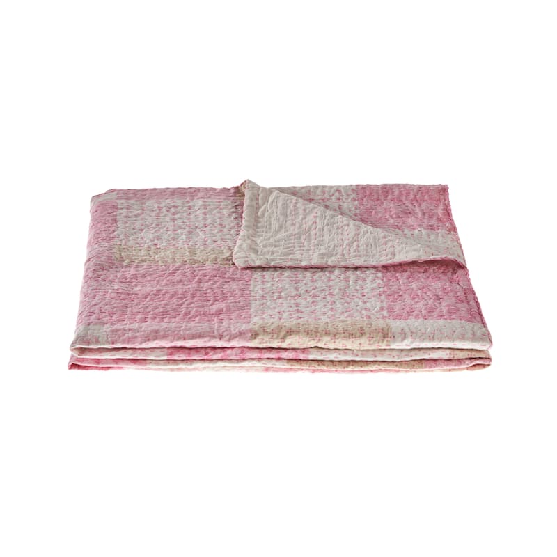 Sevita Hand-Stitched Natural Cotton Quilted Standard Size Throw Blanket