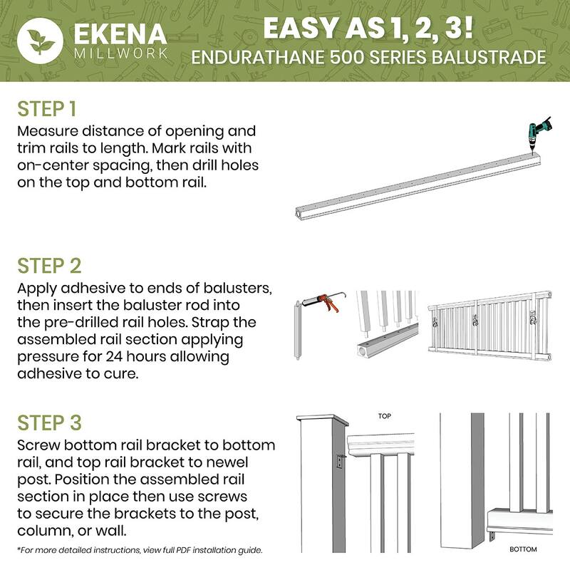 Endurathane 500 Series Bottom Rail, Factory Primed Polyurethane