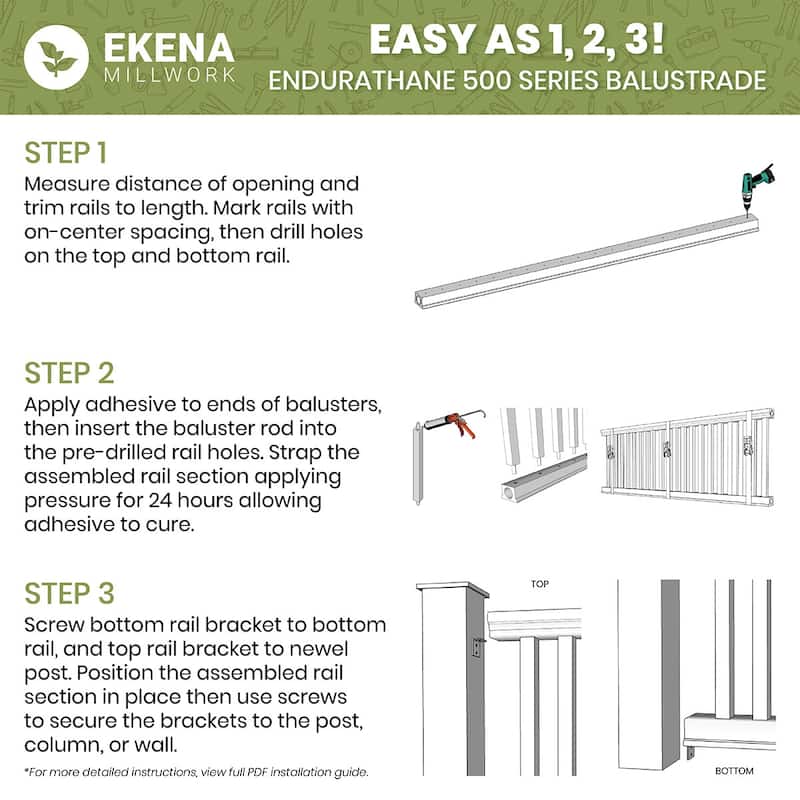 Endurathane 500 Series Winford Baluster, Factory Primed Polyurethane
