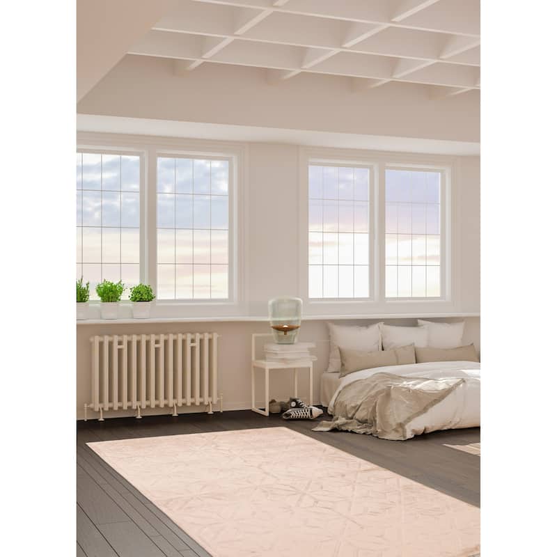 ECARPETGALLERY Hand Loomed Kashkuli Gabbeh Beige Viscose Rug - 5'4 x 7'5