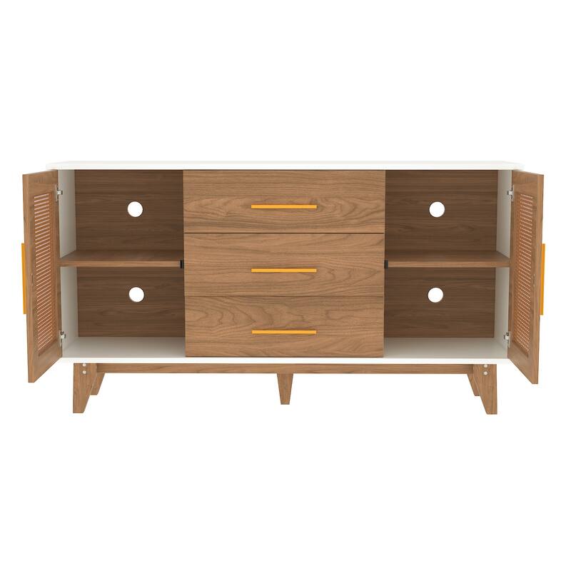 59 inch rattan storage cabinet