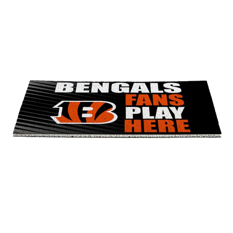 28 in. x 16 in. Cincinnati Bengals "Fans Play Here" PVC Door Mat