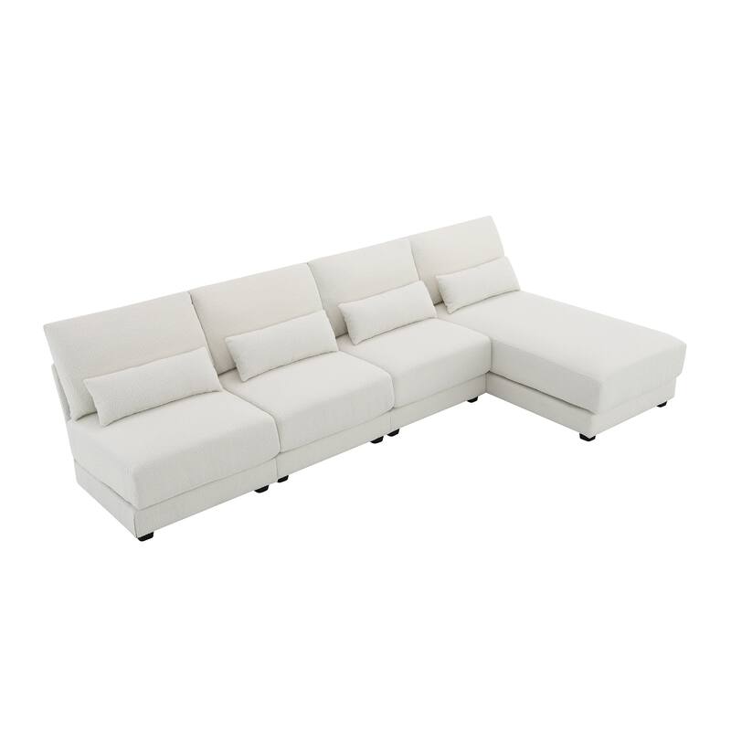 120" L-Shaped 4 Seat Sofa with Reversible Chaise