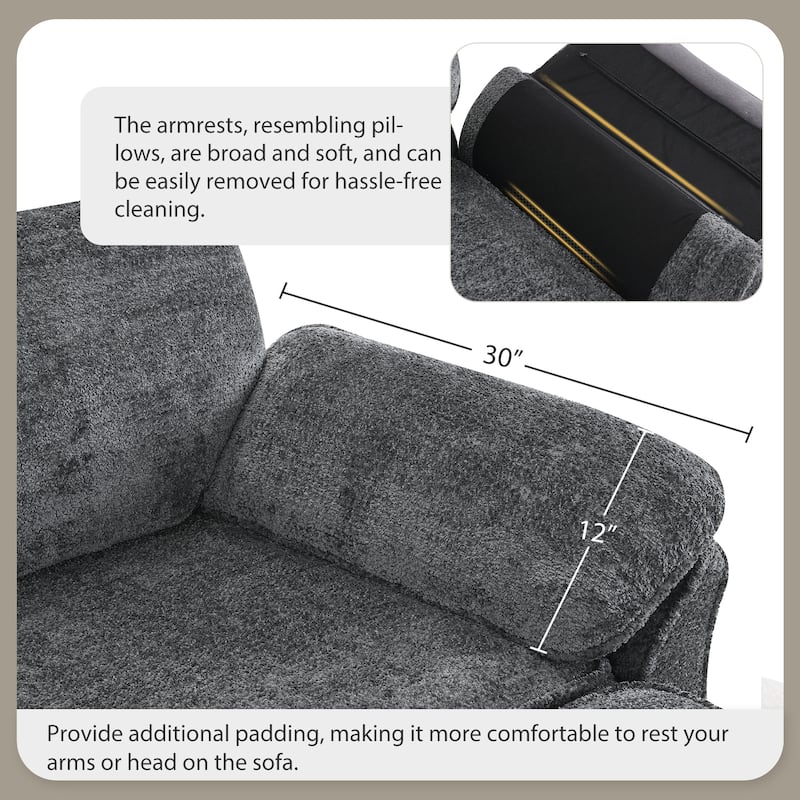 81'' Convertible 4-Seat Modular Sectional Sofa with Loveseat and Ottoman, Flexible Design for Living Room or Office