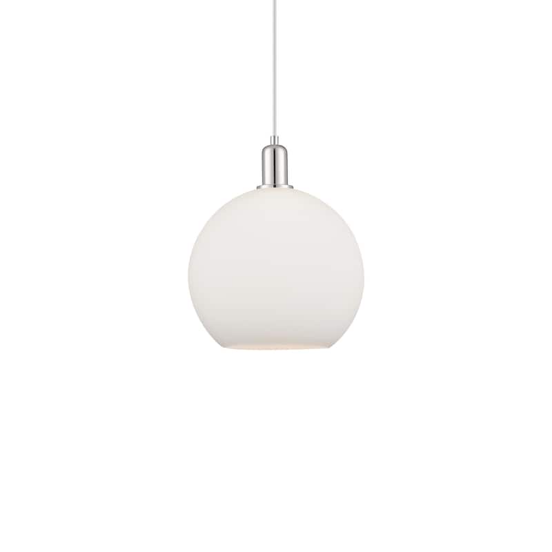 Innovations Lighting 716-1P-15-12 Athens Pendant Athens 12" Wide - Polished Nickel / Matte White