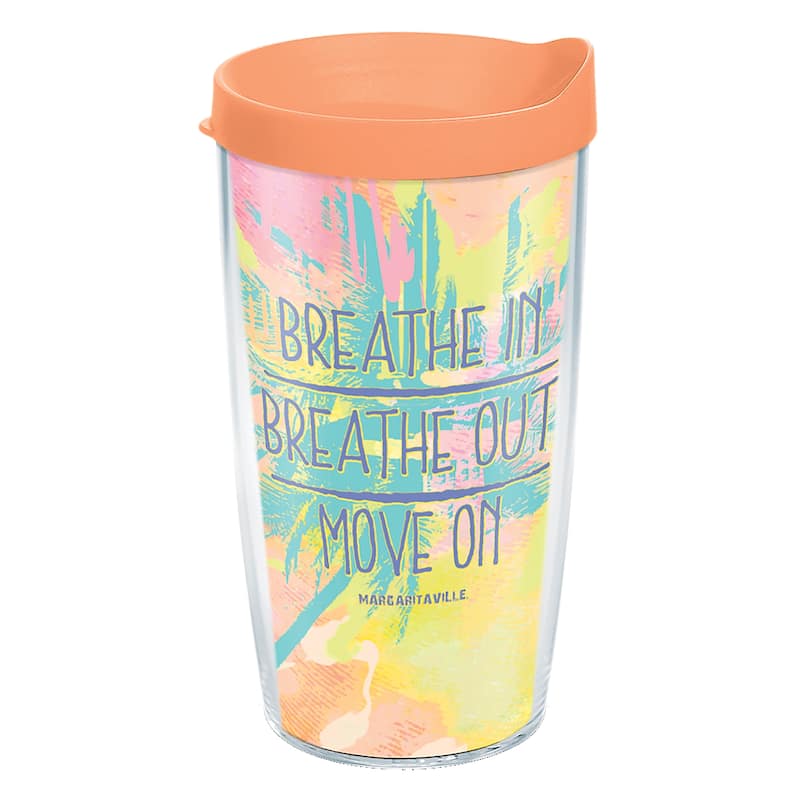 Tervis Margaritaville Breathe In And Out Made in USA Double Walled Insulated Travel Tumbler, Clear - 16oz