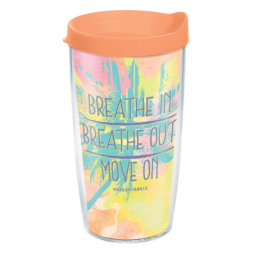Tervis Margaritaville Breathe In And Out Made in USA Double Walled Insulated Travel Tumbler, Clear