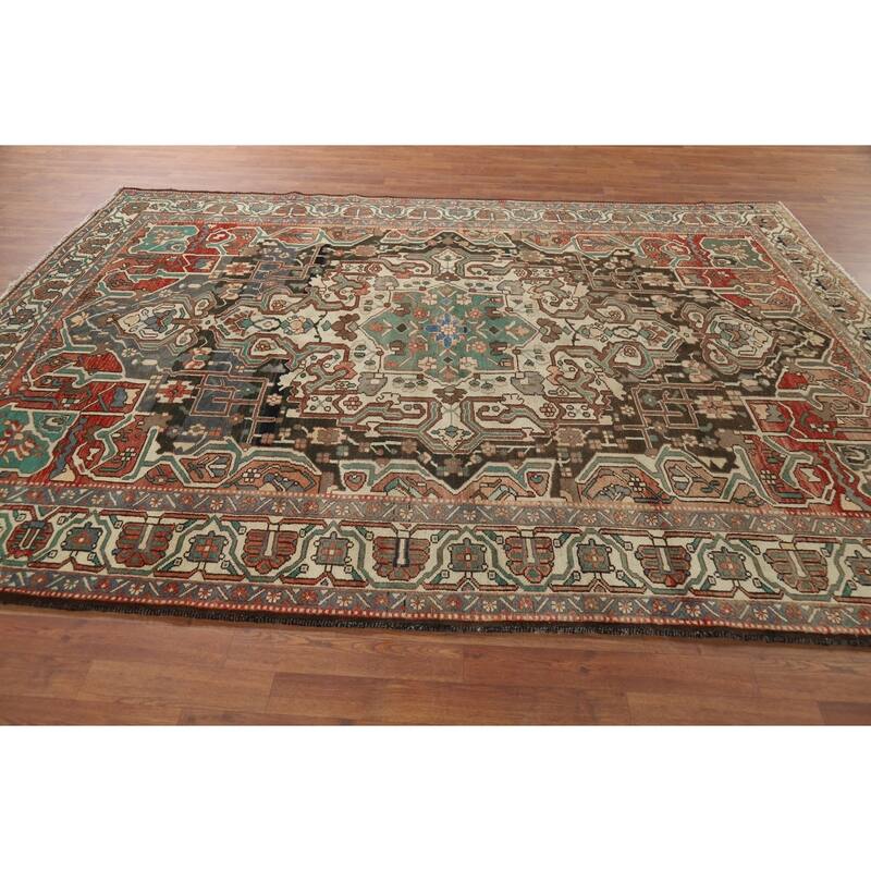 Bakhtiari Vintage Persian Area Rug Hand-Knotted Wool Carpet - 7'1" x 9'9"