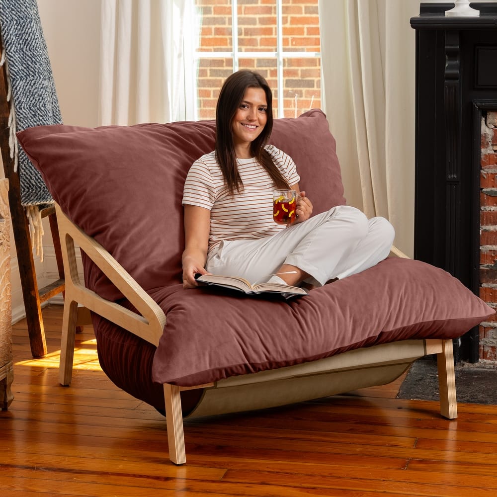 Pillow Saxx Dream Lounger with Wood Frame - 3-in-1 Bean Bag
