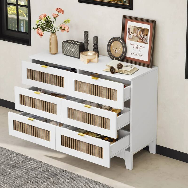Rustic Farmhouse Style Dresser with 6 Drawers