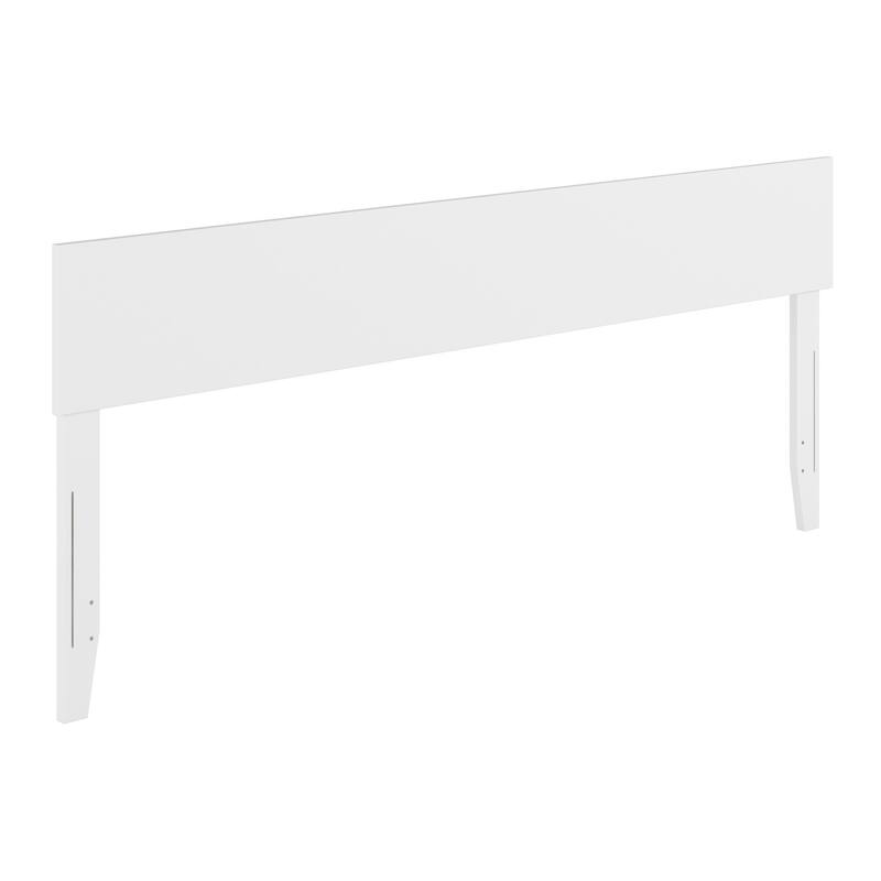 King Size Adjustable Solid Wood Panel Headboard with Modern Design, Smooth White Finish for Bedroom Beds