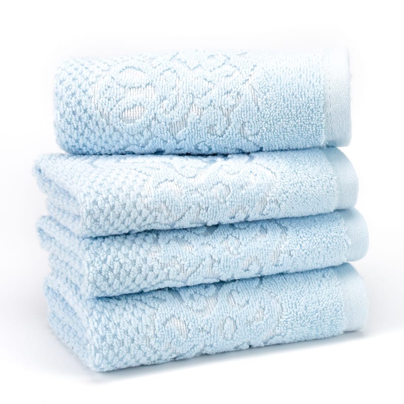 East'N Blue Galata Turkish Cotton Washcloth (Pack of 4) - Ice Blue