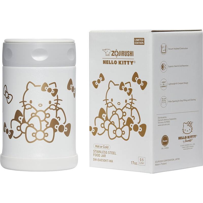 Hello, Kitty Stainless Steel Food Jar - White