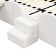 preview thumbnail 9 of 9, Full Size PU Upholstered Platform Bed with Seashell Shaped Headboard, LED Light and Slide, Wood Kids Bed Frame, Pink+White