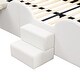 preview thumbnail 7 of 11, Full Size Upholstered Platform Bed with Cartoon Headboard & Footboard, Mini Ladder & Children's Slide, LED Light, Pocket, White