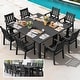 preview thumbnail 8 of 36, WINSOON 10-Piece HIPS All Weather Outdoor Patio Dining Sets with Umbrella Hole& Aluminum Frame,2-Table 8-Chairs Black