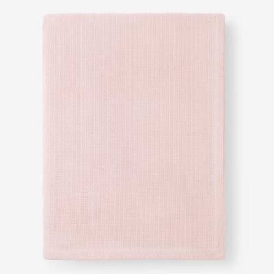 Twin Size Cotton Weave Cotton Blanket Blush