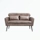 preview thumbnail 44 of 48, Loveseat With 2 Throw Pillows,Black Metal Legs