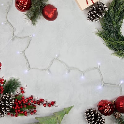 LED Wide Angle Christmas Lights - Pure White - 33' White Wire - 100ct