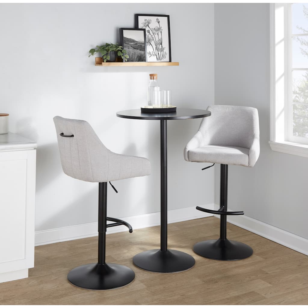 Porch & Den Hadley Adjustable Bar Stool with Rounded T Footrest (Set of 2)