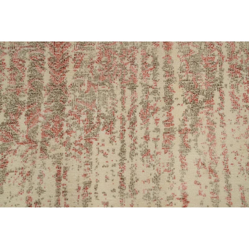 Hand Knotted Oriental Viscose Silk Carpet Modern Abstract Multi-Colored Abstract Area Rug - 6' 7'' X 4' 7''
