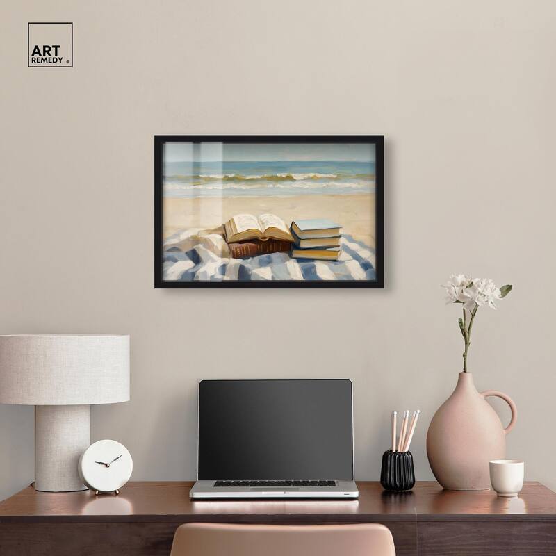 Beach Reading Shadowbox by Art Remedy