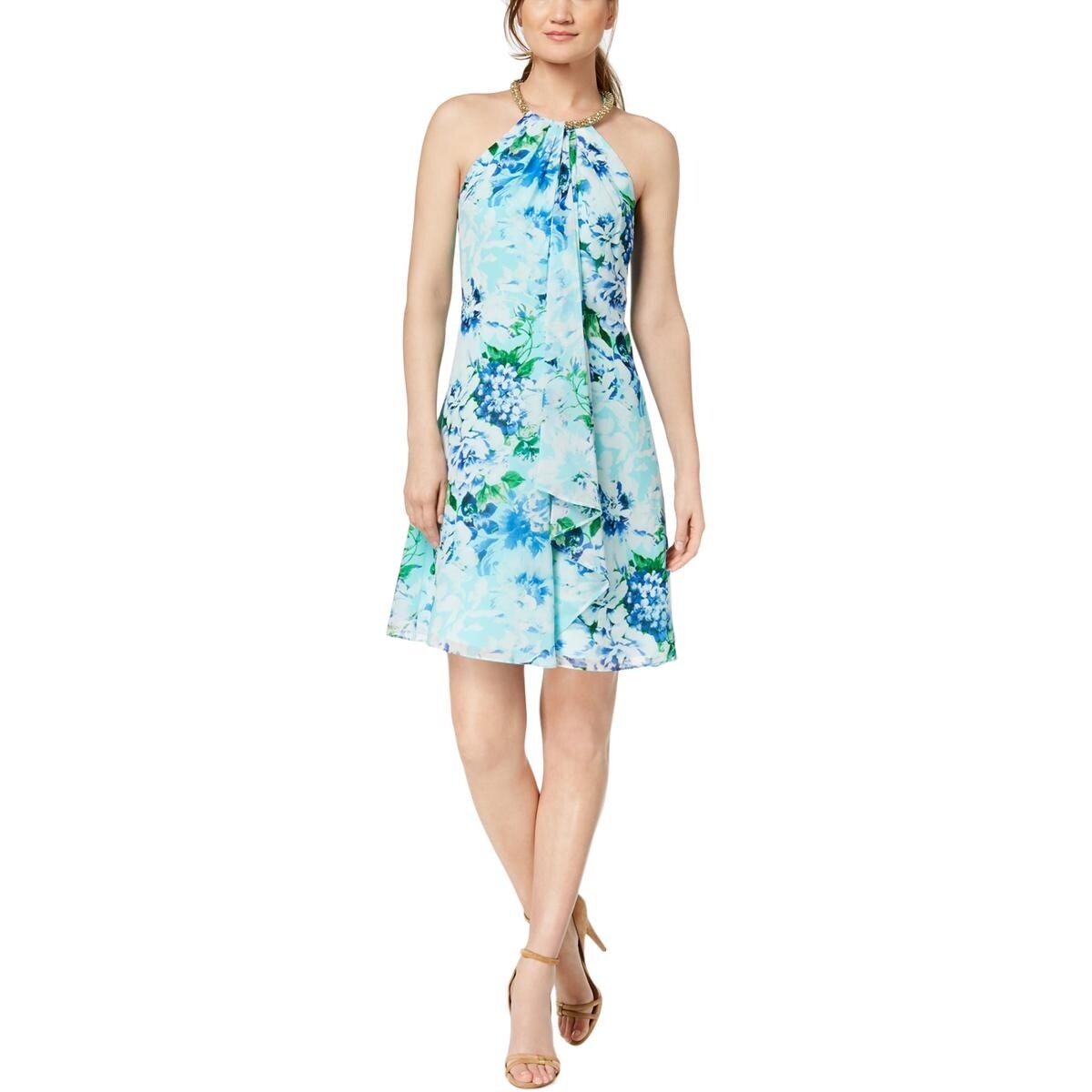 calvin klein floral shift dress